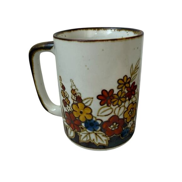 Vintage Mug Set Of 2 Coffee Mugs Set Vintage Floral 70s Japan - Picture 2 of 10